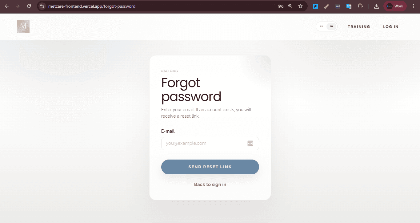 Forgot-password reset flow