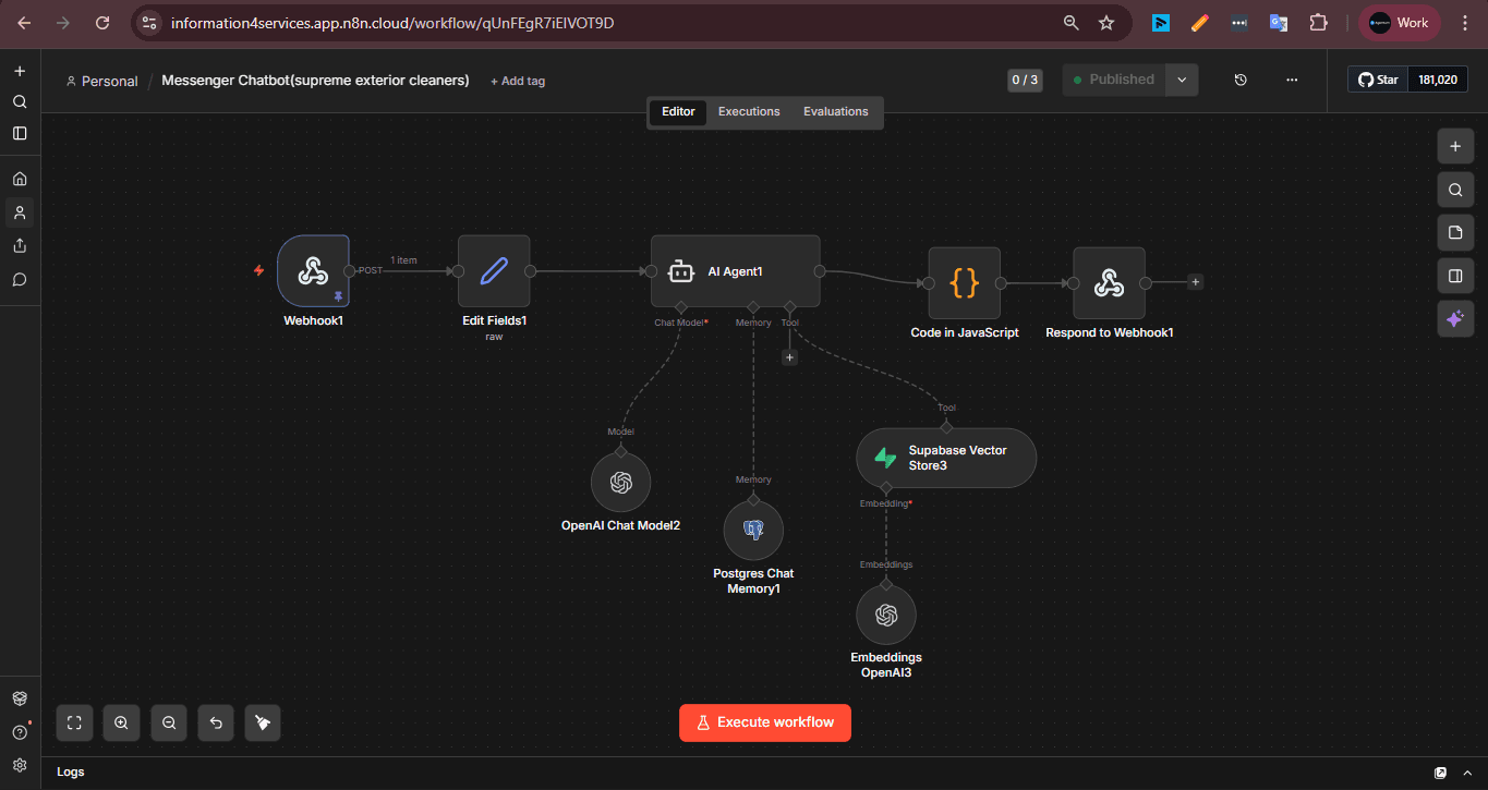 Supabase vector store knowledge base setup