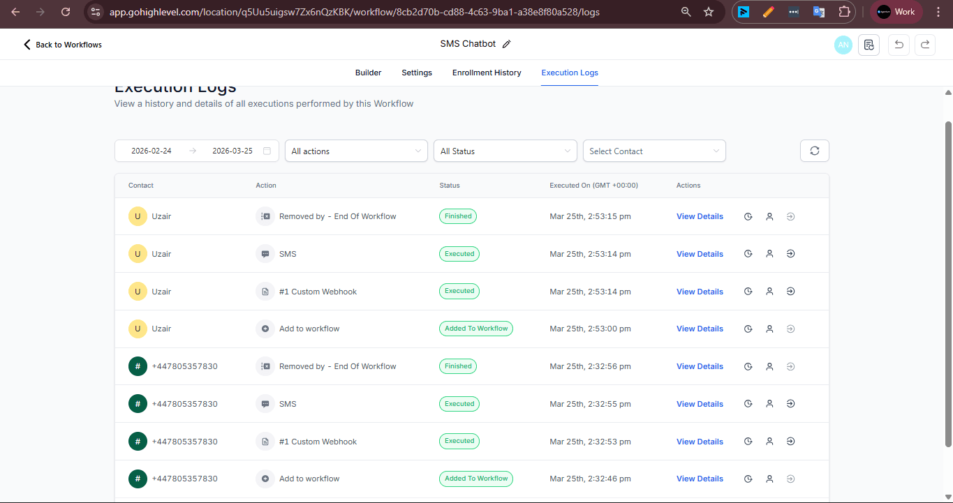 GHL workflow sending the reply back on-channel